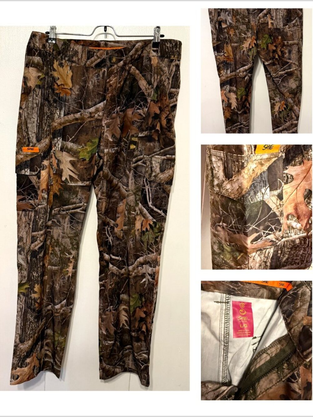 SHE Outdoor Realtree Camo Hunting Pants Women’s Large Cargo Pants